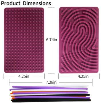 Sensory Activity Board for Kids 3+, Autism & ADHD Calm Down Toys - Violet Red Silicone Fidget Toys f...