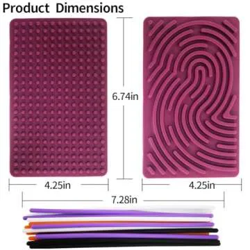 Sensory Activity Board for Kids 3+, Autism & ADHD Calm Down Toys - Violet Red Silicone Fidget Toys f...