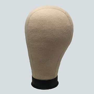 Yolana 21"-24" Wig Head Cork Canvas Block Head Mannequin Head Wig Display Styling Head With Mount Hole 23.5"