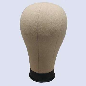 Yolana 21"-24" Wig Head Cork Canvas Block Head Mannequin Head Wig Display Styling Head With Mount Hole 23.5"
