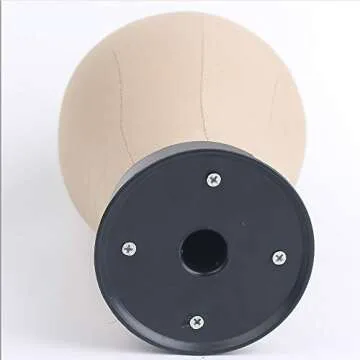 Yolana 21"-24" Wig Head Cork Canvas Block Head Mannequin Head Wig Display Styling Head With Mount Hole 23.5"