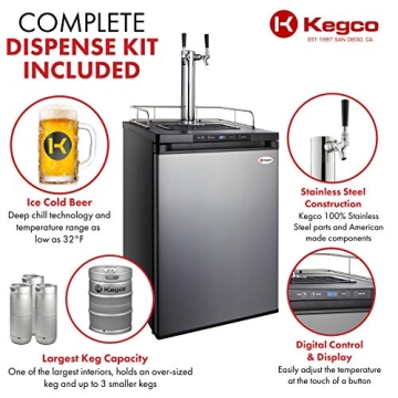 Kegco Kegerator Dual Tap Stainless Steel for Home Bars
