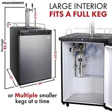 Kegco Kegerator Dual Tap Stainless Steel for Home Bars