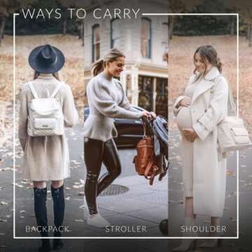 Stylish Vegan Leather Diaper Bag | Petit Monaco Backpack