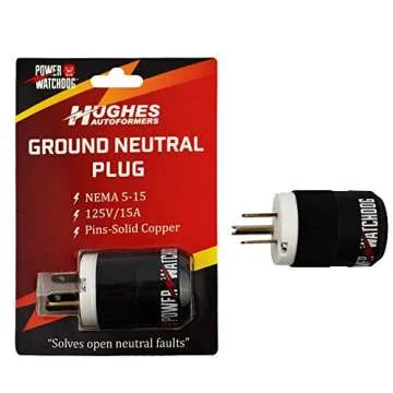 Hughes Autoformers Ground Neutral Bonded Plug for Safe Generator Use