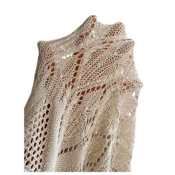 SHENHE Women's Crochet Swim Cover Up High Slit Sheer Long Beach Skirt Cover Up Apricot Small