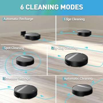 Kilgone Robot Vacuum and Mop Combo, Robotic Vacuum Cleaner, WiFi/Alexa/App, 2 in 1 Mopping Robot Vacuum, Slim, Quiet, Self-Charging, Tangle-Free, Cleans Hard Floor, Pet Hair and Carpet