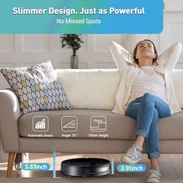 Kilgone Robot Vacuum and Mop Combo, Robotic Vacuum Cleaner, WiFi/Alexa/App, 2 in 1 Mopping Robot Vacuum, Slim, Quiet, Self-Charging, Tangle-Free, Cleans Hard Floor, Pet Hair and Carpet
