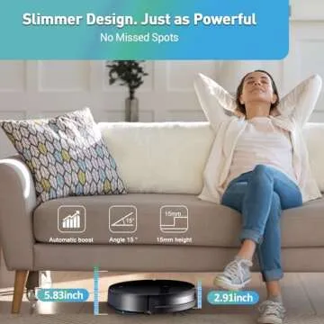 Kilgone Robot Vacuum and Mop Combo, Robotic Vacuum Cleaner, WiFi/Alexa/App, 2 in 1 Mopping Robot Vacuum, Slim, Quiet, Self-Charging, Tangle-Free, Cleans Hard Floor, Pet Hair and Carpet