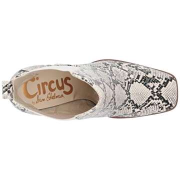 Circus NY by Sam Edelman Women's Polly Ankle Boot Ivory Snake Print 8.5