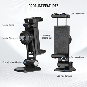 NEEWER Metal Phone Tripod Mount Adapter - Perfect for Phones