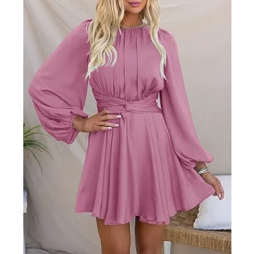 Elegant MITILLY Women's Dusty Rose Satin Formal Dress