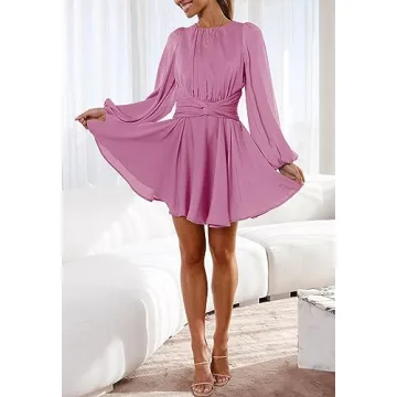 Elegant MITILLY Women's Dusty Rose Satin Formal Dress