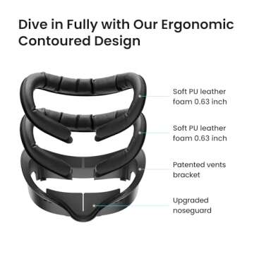 KIWI design V3 Facial Interface,2 Face Pads Compatible with Oculus Meta Quest 3 Accessories, NOT Compatible with Meta Quest 3S