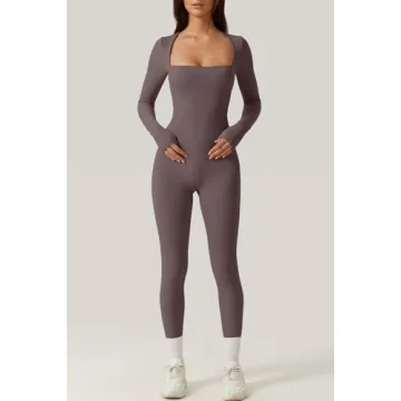 Stretchy Romper Square Neck Bodysuit for Women
