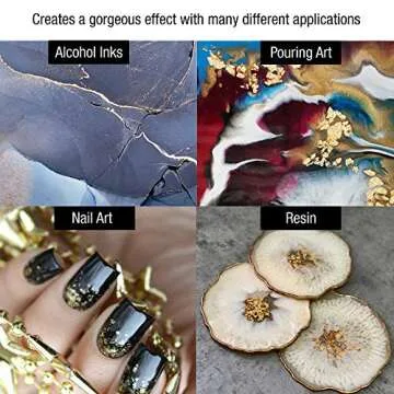 U.S. Art Supply Metallic Foil Schabin Gilding Metal Leaf Flakes 30 Gram Kit - Set of 3 Colors Imitation Gold and Silver, Copper in 10 Gram Bottles - Epoxy Resin Nail Crafts Painting Jewelry Slime