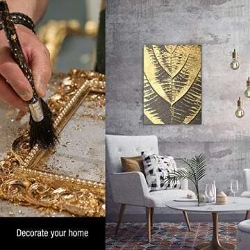 U.S. Art Supply Metallic Foil Schabin Gilding Metal Leaf Flakes 30 Gram Kit - Set of 3 Colors Imitation Gold and Silver, Copper in 10 Gram Bottles - Epoxy Resin Nail Crafts Painting Jewelry Slime