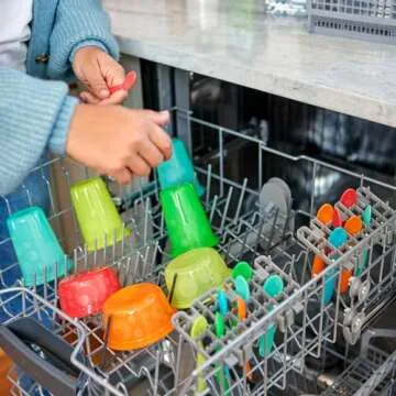 The First Years Take & Toss Toddler Straw Cups - Spill Proof Toddler Sippy Cups with Snap On Lids and Straws - Toddler Feeding Supplies and Birthday Party Supplies - 10 Oz - 20 Count