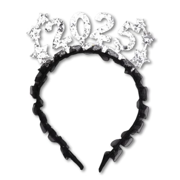 2025 Happy New Year Headband, Glitter Headwear Party Decorations, One Size Fits Most (2025)
