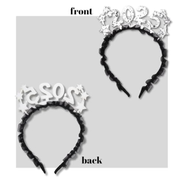 2025 Happy New Year Headband, Glitter Headwear Party Decorations, One Size Fits Most (2025)