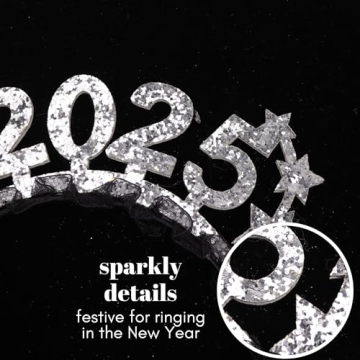 2025 Happy New Year Headband, Glitter Headwear Party Decorations, One Size Fits Most (2025)