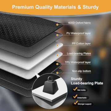 Dog Car Seat Cover for Back Seat with Hard Bottom, Back Seat Extender for Dogs Holds 400lb, Dog Hammock for Car, Waterproof Pet Backseat Protector with Mesh Window and Storage Pocket for Car & SUV