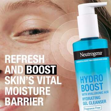 Neutrogena Hydro Boost Fragrance Free Hydrating Gel Facial Cleanser with Hyaluronic Acid, Daily Foam...
