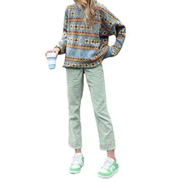 Women/Girl 's Check Knit Sweater Cardigans Knitwear 2000s Long Sleeve Vintage Cropped Top 90s Cute Streetwear(M,C-Yellow Flower)