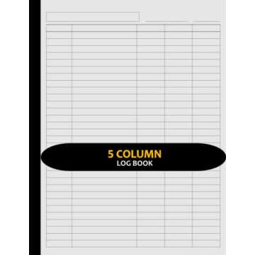 Customizable Log Book 5 Column: Five Column Notebook/Columnar Pad/Multipurpose Record Logbook, 8.5" ...