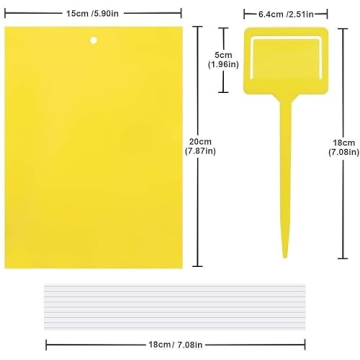 Gideal 20-Pack Yellow Sticky Traps for Flying Insects