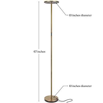 Brightech Sky Flux Dimmable LED Floor Lamp – Super Bright Floor Lamp for Living Room and Offices ?...