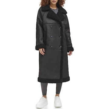 Levi's Women's Faux Shearling Long Coat Warm Stylish