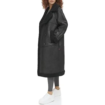 Levi's Women's Faux Shearling Long Coat Warm Stylish