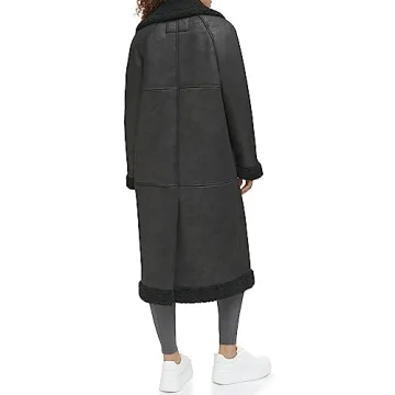 Levi's Women's Faux Shearling Long Coat Warm Stylish