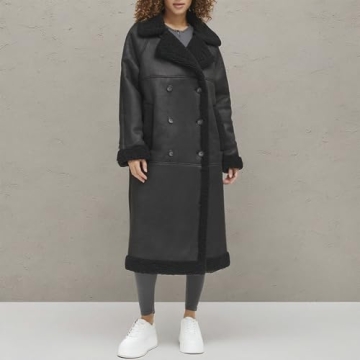 Levi's Women's Faux Shearling Long Coat Warm Stylish