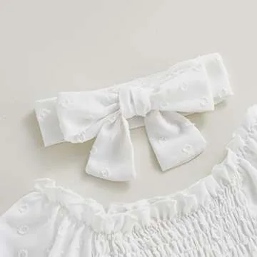 Stylish Infant Baby Girls Romper Dress with Headband