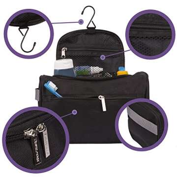 TravelMore Hanging Travel Toiletry Bag Organizer - Essential Dopp Kit for All Travelers