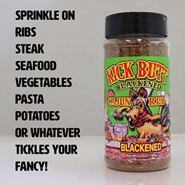 Kick Butt Gourmet Cajun Seasoning Spice Shaker - Spicy Cajun Seasoning Rub (7 oz) - Use for Creole S...