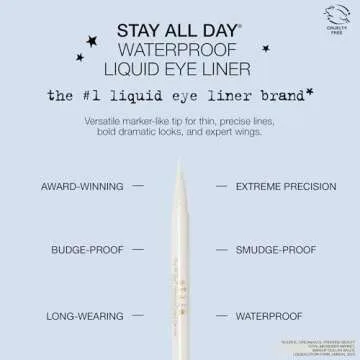 Stila Waterproof Liquid Eye Liner, Stay All Day Makeup with Fine Brush Tip Lasting Satin Finish, Smudge-Proof & Transfer-Resistant