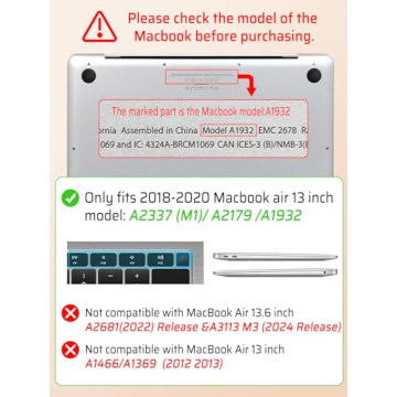Seorsok Stylish MacBook Air 13 Inch Case for 2022 2021 2020