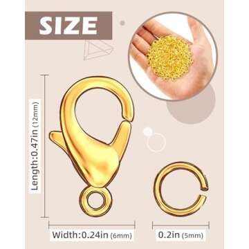 OHINGLT 700 Pieces Lobster Claw Clasps and Open Jump Rings Set, Gold and Silver Plated Bracelet Neck...