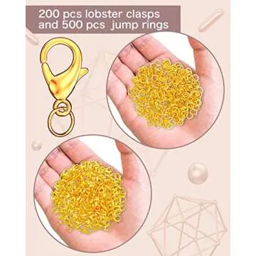 OHINGLT 700 Pieces Lobster Claw Clasps and Open Jump Rings Set, Gold and Silver Plated Bracelet Necklace Clasp for Jewelry Making
