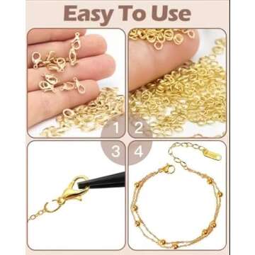 OHINGLT 700 Pieces Lobster Claw Clasps and Open Jump Rings Set, Gold and Silver Plated Bracelet Necklace Clasp for Jewelry Making