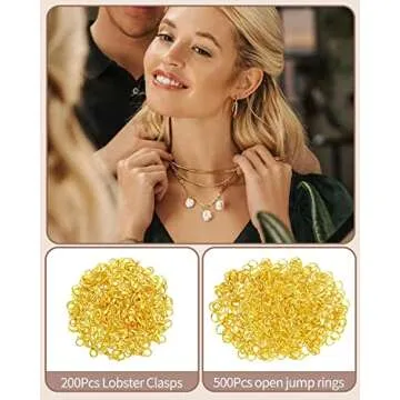 OHINGLT 700 Pieces Lobster Claw Clasps and Open Jump Rings Set, Gold and Silver Plated Bracelet Necklace Clasp for Jewelry Making