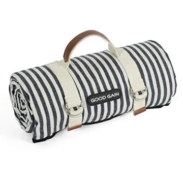 G GOOD GAIN Waterproof Picnic Blanket Portable with Carry Strap for Beach Mat or Family Outdoor Camp...