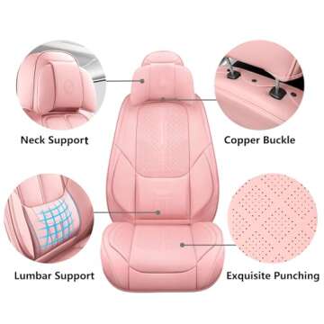 NS YOLO Universal Fit Full Coverage Leather Car Seat Covers for Cars,SUVs and Pick-up Trucks, Car Se...