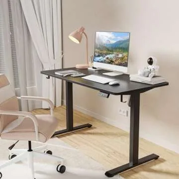 MOUNTUP Electric Height Adjustable Standing Desk, 48 x 24 Inches Sit Stand Desk with Memory Controll...