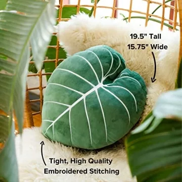 Philodendron Gloriosum Green Leaf Decorative Throw Pillow