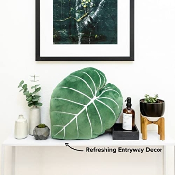 Philodendron Gloriosum Green Leaf Decorative Throw Pillow