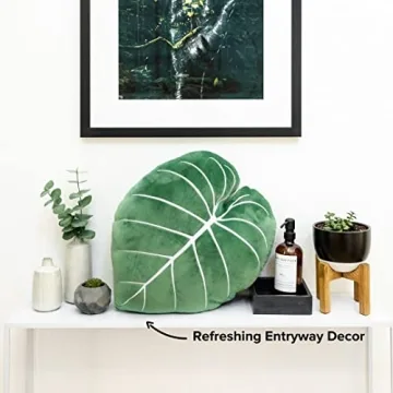 Philodendron Gloriosum Green Leaf Decorative Throw Pillow